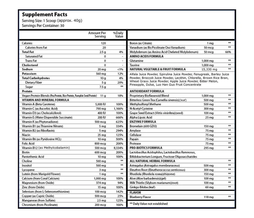 total living drink ingredients